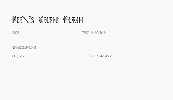 Pee's Celtic Plain Business Card