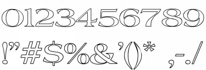 Pee's Celtic outline フォント その他の文字