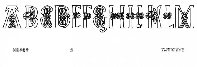 Pee's Celtic outline Caratteri MAIUSCOLE