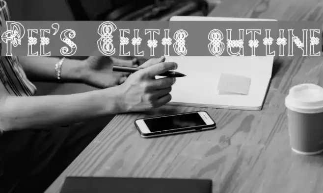Pee's Celtic outline フォント examples