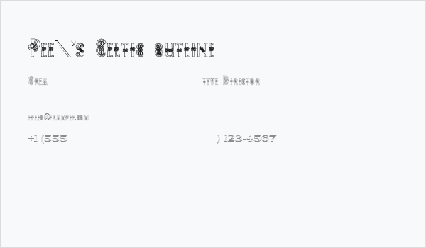 Pee's Celtic outline Business Card