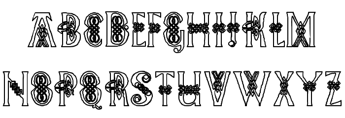 Pee's Celtic outline フォント 小文字