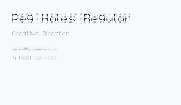 Peg Holes Regular Business Card