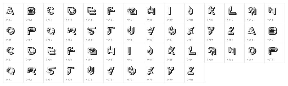 Pegaz Extruded Regular Character Map