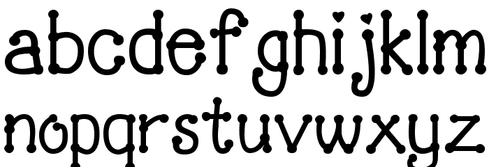 PeggyFont Bold Caratteri MINUSCOLO