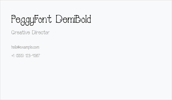 PeggyFont DemiBold Business Card