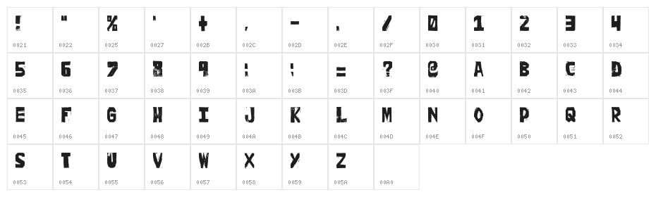 Peich Regular Character Map