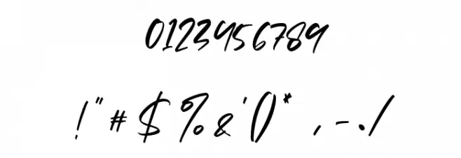 Pejuang Cinta Font OTHER CHARS