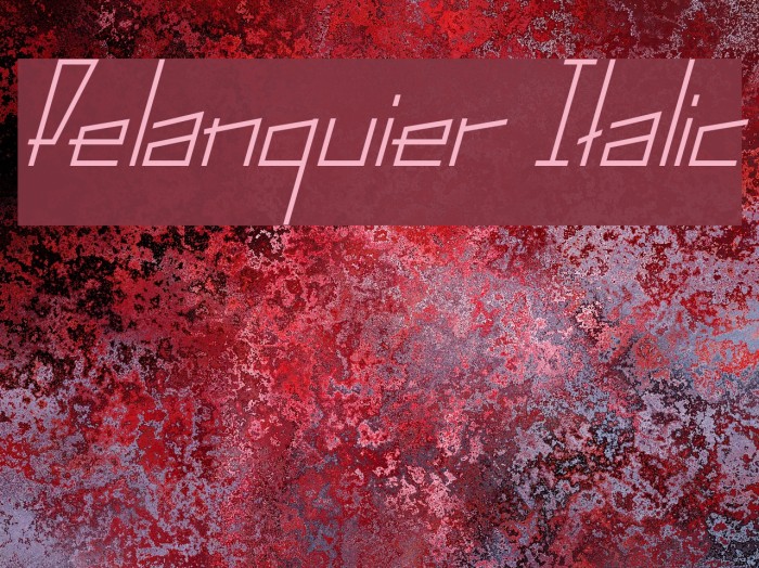 Pelanquier Italic Font examples