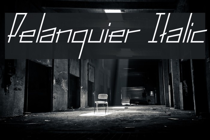 Pelanquier Italic Font examples