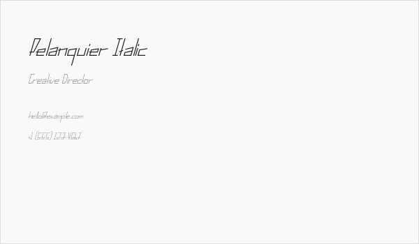 Pelanquier Italic Business Card