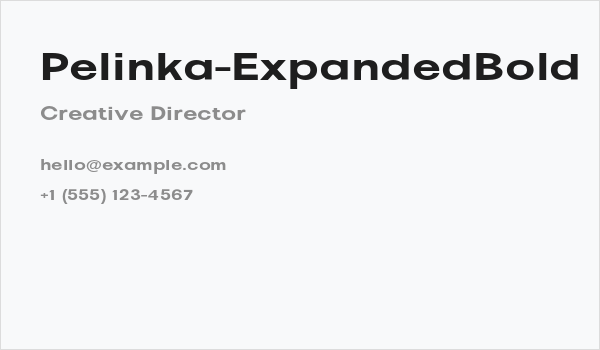 Pelinka-ExpandedBold Business Card