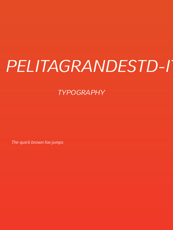 PelitaGrandeStd-Italic Poster