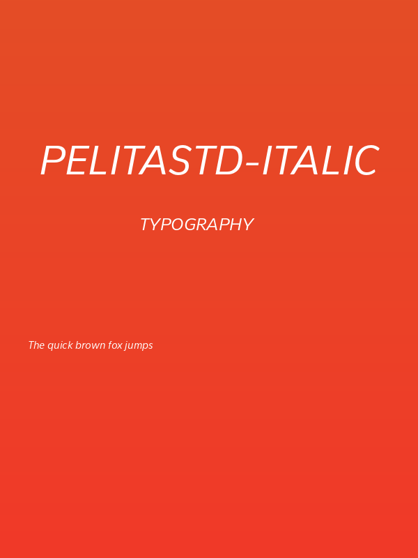 PelitaStd-Italic Poster