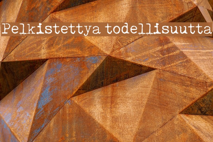Pelkistettya todellisuutta Font examples