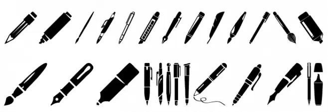 Pen Icons Schriftart Groß