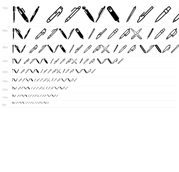 Pen Icons Waterfall