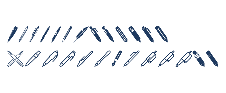 Pen Icons Lowercase