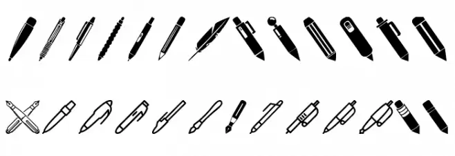 Pen Icons Fuentes MINÚSCULAS