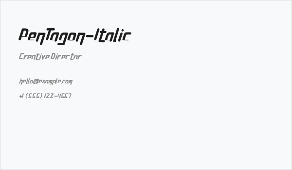 PenTagon-Italic Business Card