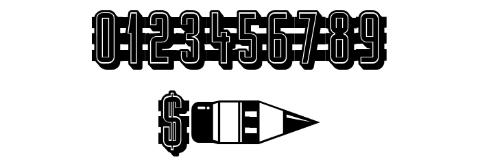 Pencil Filled Regular Font OTHER CHARS