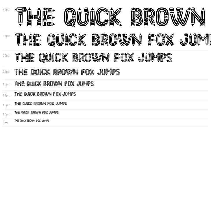 Pencil Letters Regular Waterfall