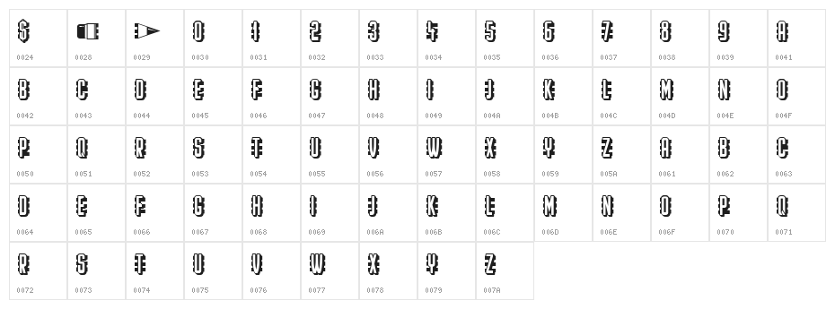Pencil Regular Character Map