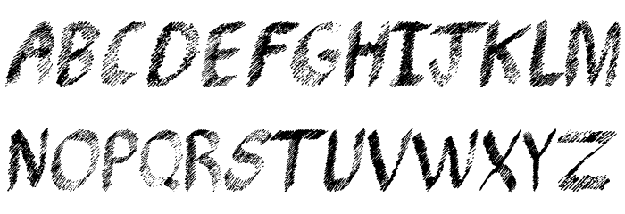 Pencil Shading Font LOWERCASE