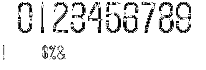Pencilled Font OTHER CHARS