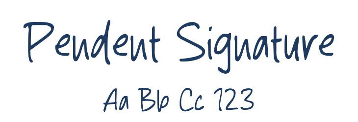 Pendent Signature Font Preview
