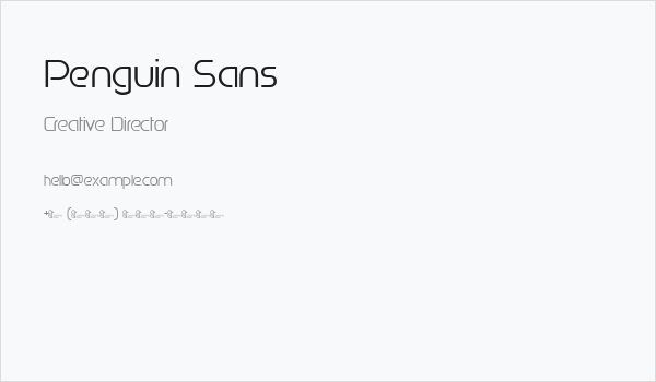 Penguin Sans Business Card