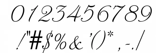 PeninsulaScriptOpti-Three Font OTHER CHARS