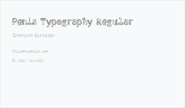 Penis Typography Regular Business Card