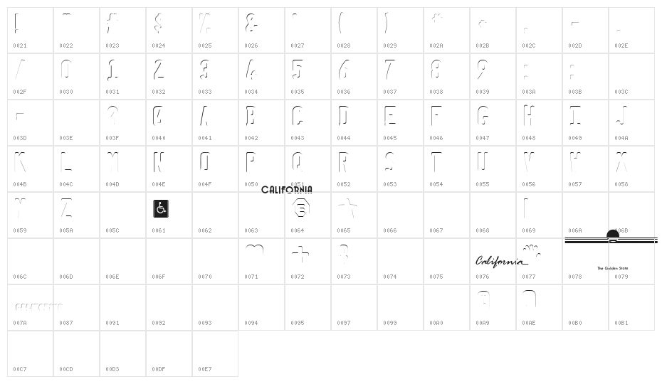 Penitentiary Gothic Lolite Character Map