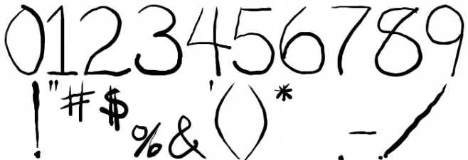 Penmanship: B- Font OTHER CHARS