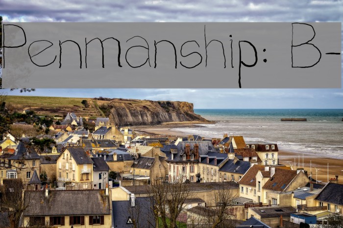 Penmanship: B- Font examples