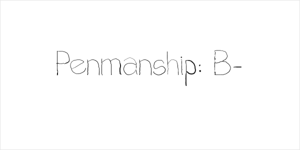 Penmanship: B- Logo