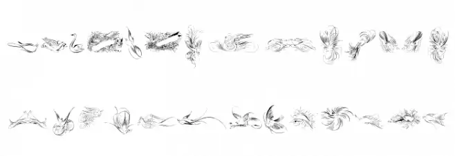 Penmanship Birds Free फ़ॉन्ट अपरकेस