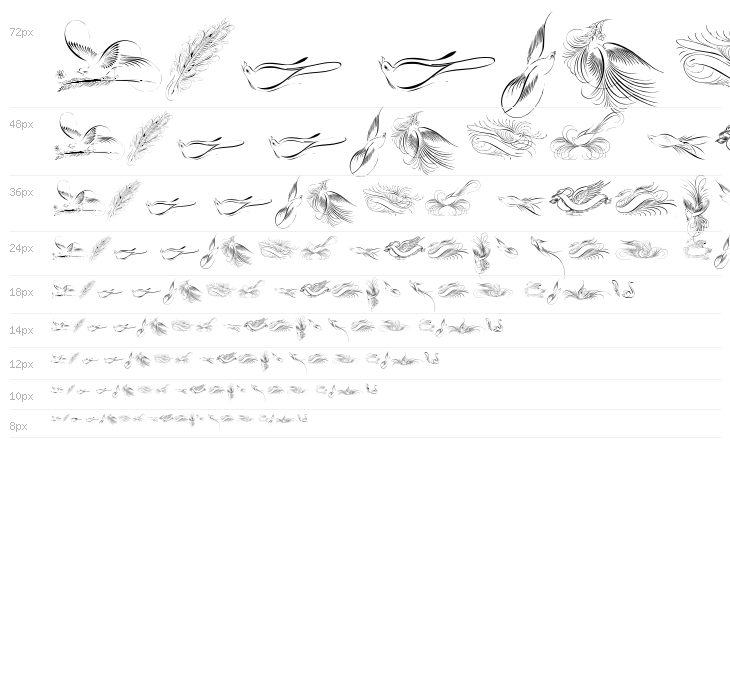 Penmanship Birds Free Waterfall