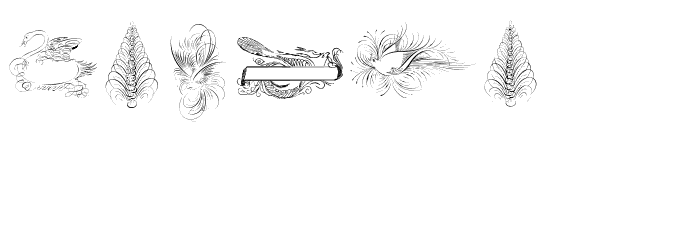 Penmanship Birds and Ornaments Free Font OTHER CHARS