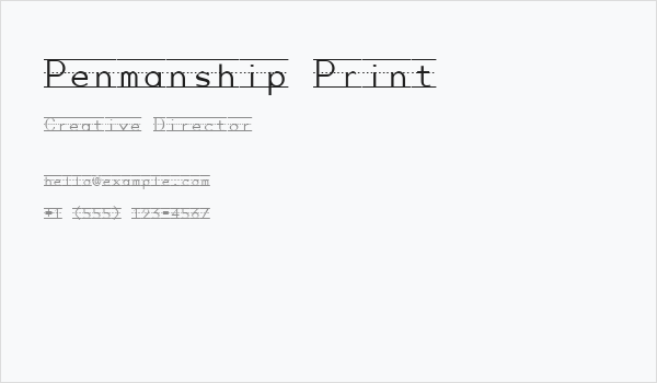 Penmanship Print Business Card