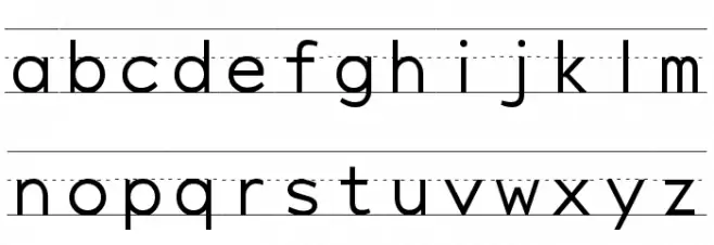 Penmanship Print फ़ॉन्ट लोअरकेस
