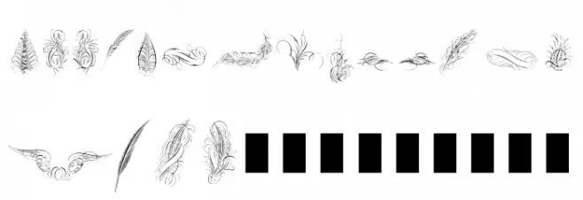 PenmanshipFeathers フォント 大文字