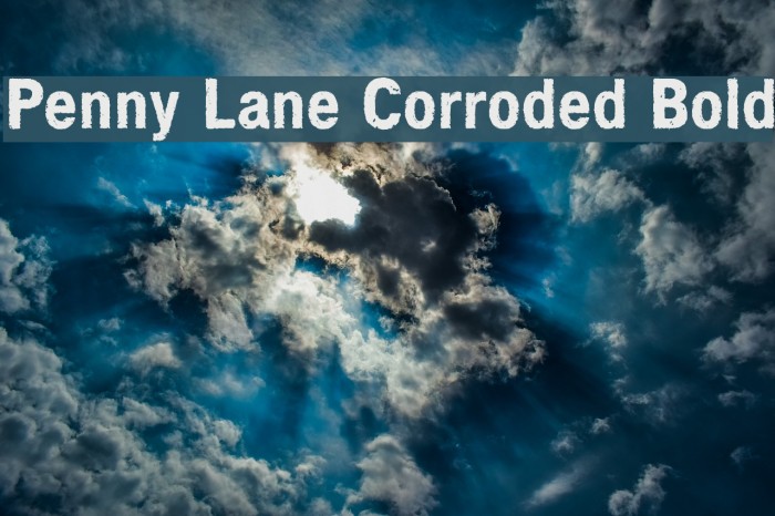 Penny Lane Corroded Bold Font examples