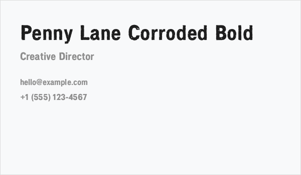 Penny Lane Corroded Bold Business Card