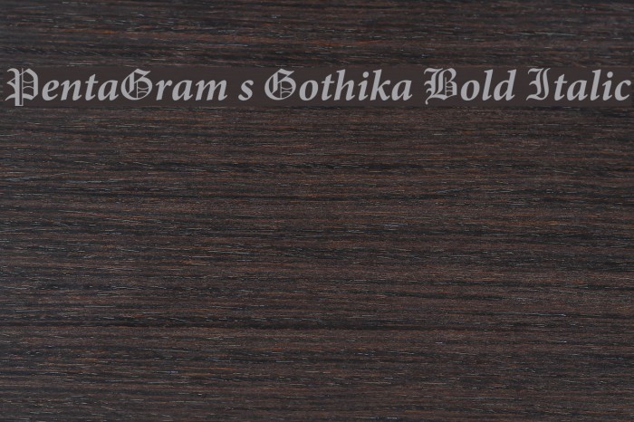 PentaGram s Gothika Bold Italic Schriftart examples