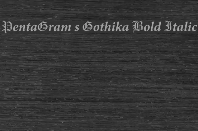 PentaGram s Gothika Bold Italic Schriftart examples