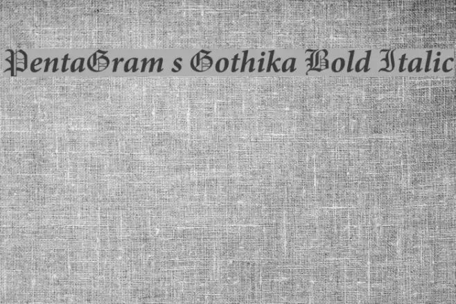 PentaGram s Gothika Bold Italic Schriftart examples