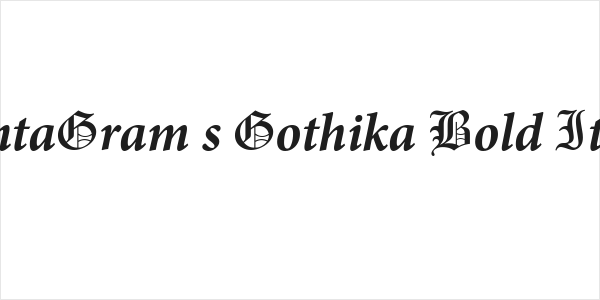 PentaGram s Gothika Bold Italic Logo