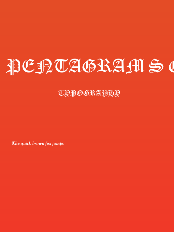 PentaGram s Gothika Bold Italic Poster